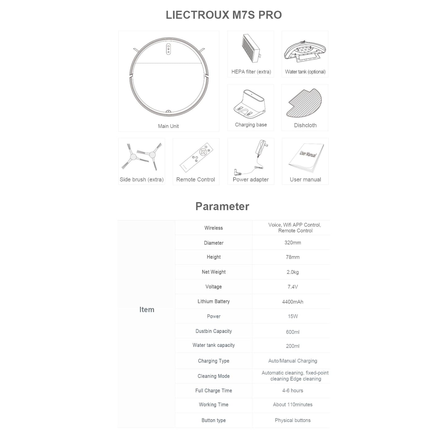 LIECTROUX M7S Pro - Intelligenter Saugroboter