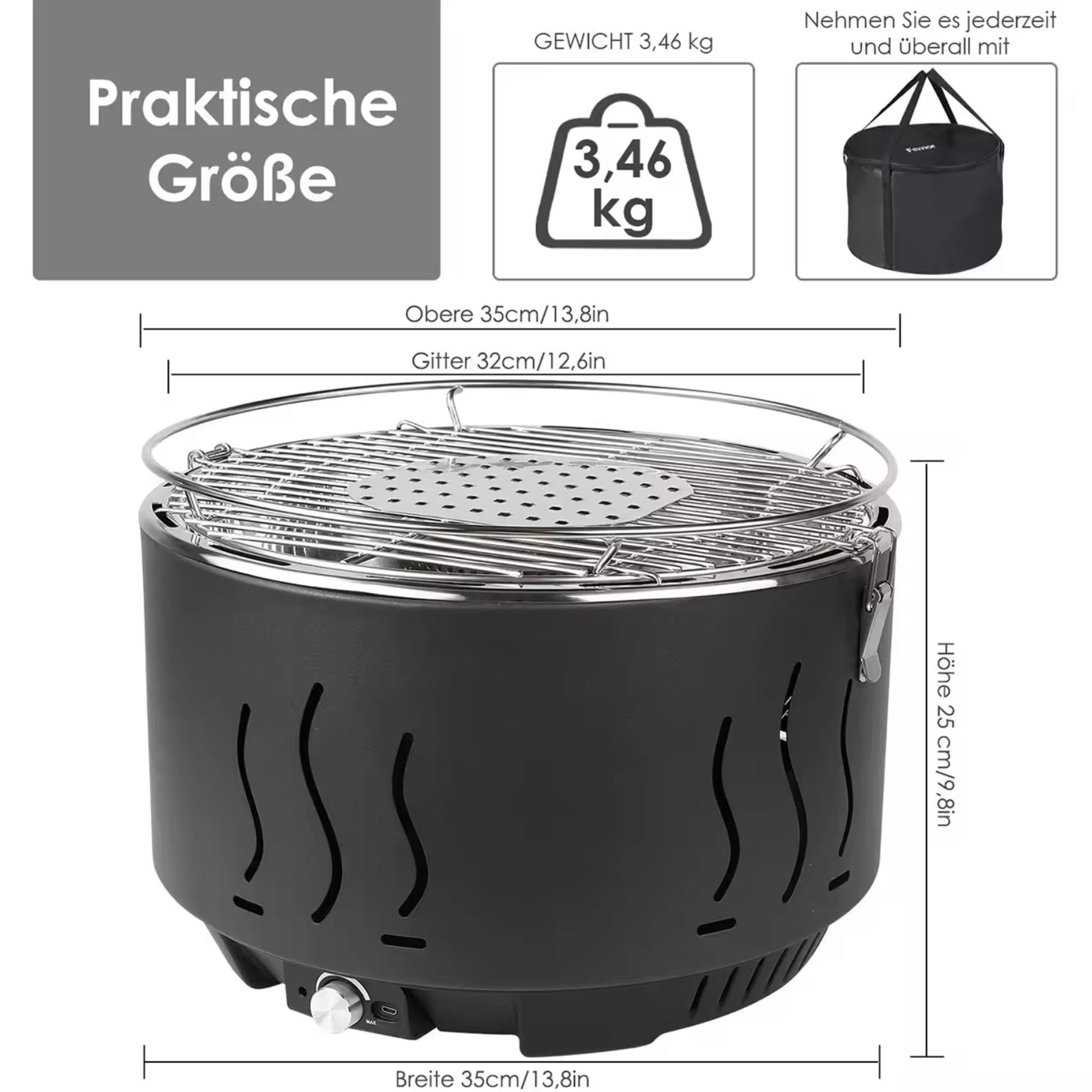 RAF CG09 Rauchfreier Holzkohlegrill Perfekt für schmackhafte Barbecues. | Blue Chilli Electronics.