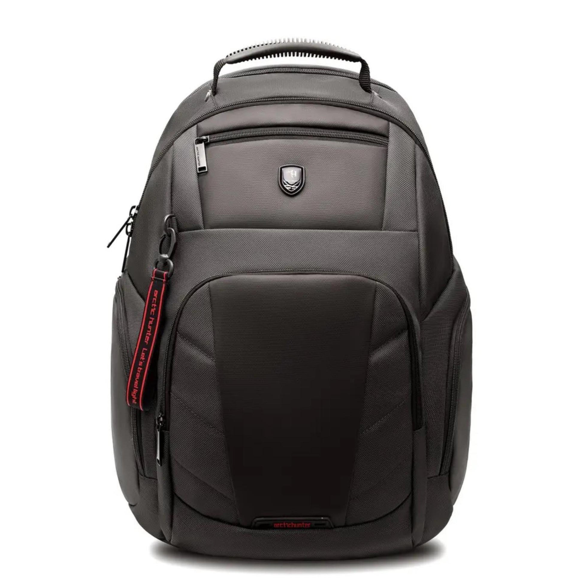 Artic Hunter B00341 Laptop-Rucksack in Grau, der durch sein elegantes schwarzes Design und seine moderne Ästhetik besticht. | Blue Chilli Electronics.